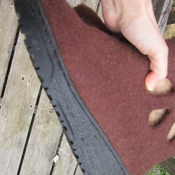 Handmade Wool Boots Women's Size 8 US Latex-Free Brown Warm Boots Flower Petals - Picture 16 of 16